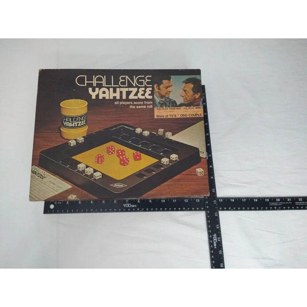 Vintage 1974 Challenge YAHTZEE Board Dice Family Game Odd Couple